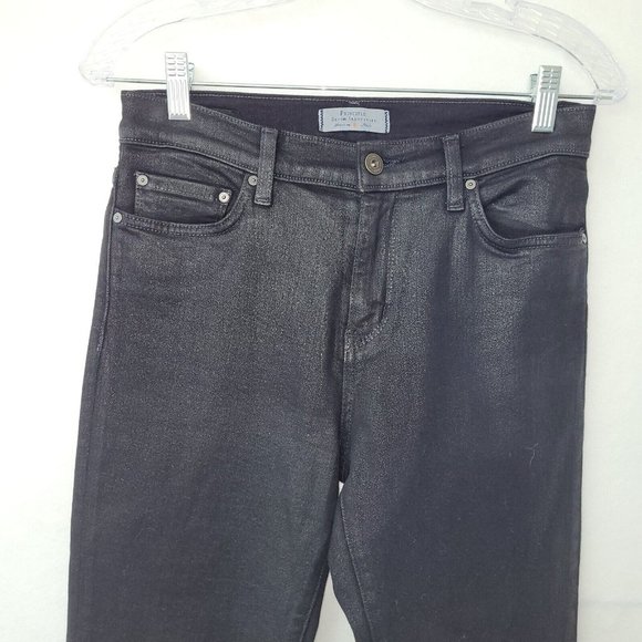 Principle Hi-Rise Cigarette Jean Womens Size 28 Black Waxed Style Beauty 613-45‎ - Picture 2 of 11